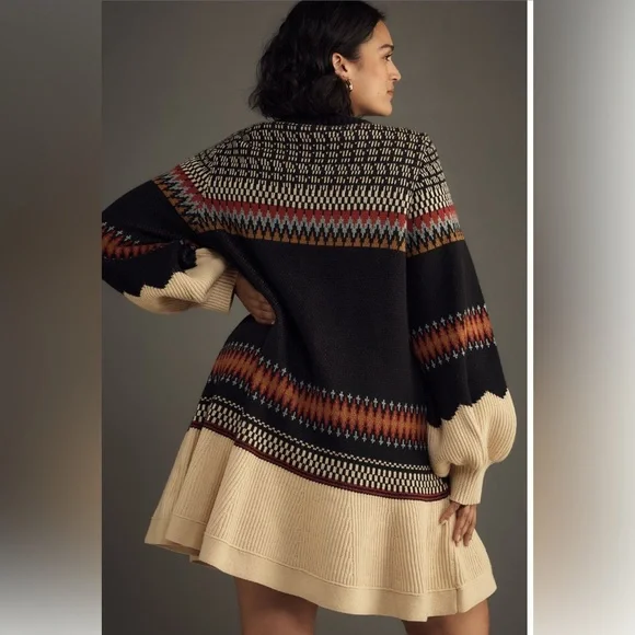 NWT Anthropologie Bubble-SleeveTurtleneck Sweater Dress